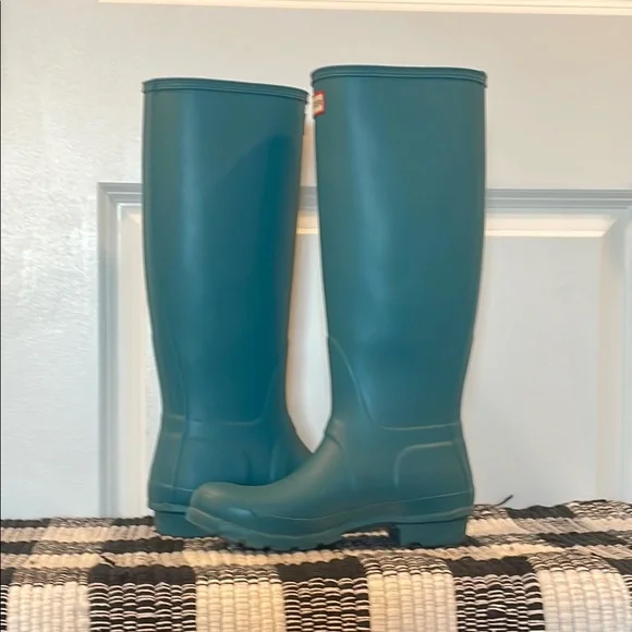 Hunter Classic Knee High Bright Teal Boots, women’s 6 - Picture 6 of 9